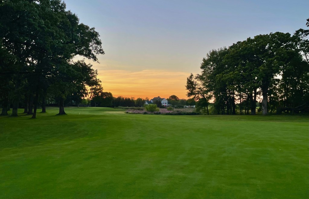 the course at sunset